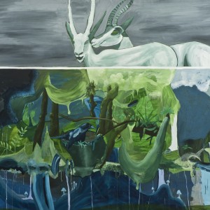 Gazelles / 190 x 280 cm / Acrylic, spray and oil on canvas / 2011